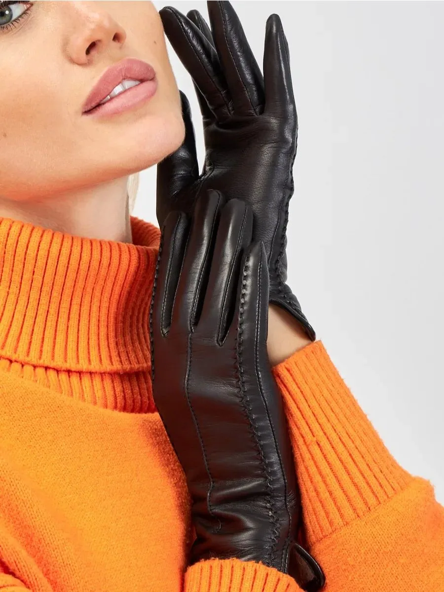 SEPORI | Женские утеплённые кожаные перчатки | Снежная линия